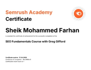SEO CERTIFICATION BEST DIGITAL MARKETER IN KASARAGOD